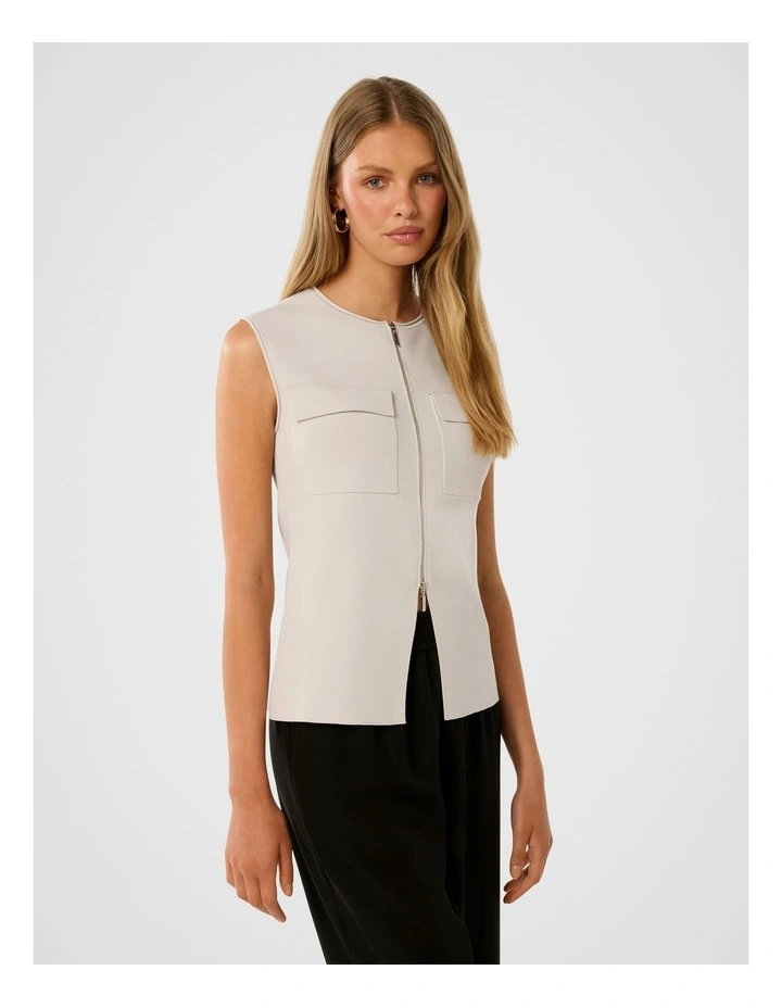 Carmen Utility Knit Top in Grey image 3