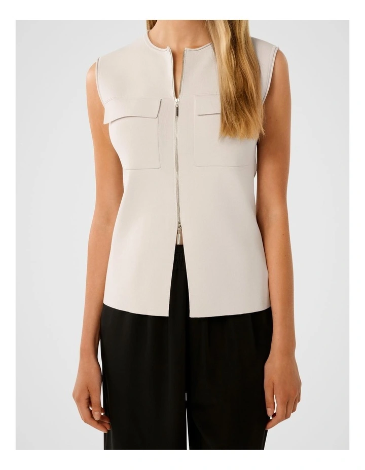 Carmen Utility Knit Top in Grey image 4