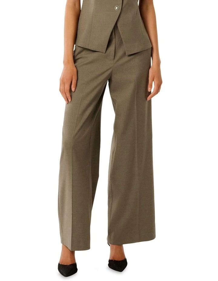 Frieda High Waist Wide Leg Pants in Beige image 1