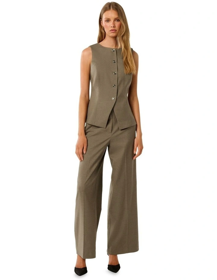 Frieda High Waist Wide Leg Pants in Beige image 5