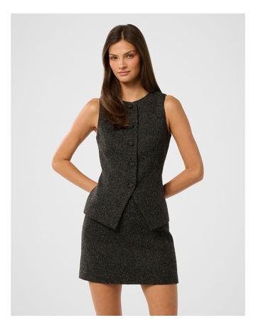 Autumn Textured Waistcoat in Black