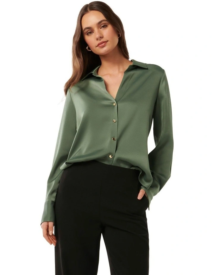 Fiona Textured Shirt in Green image 1