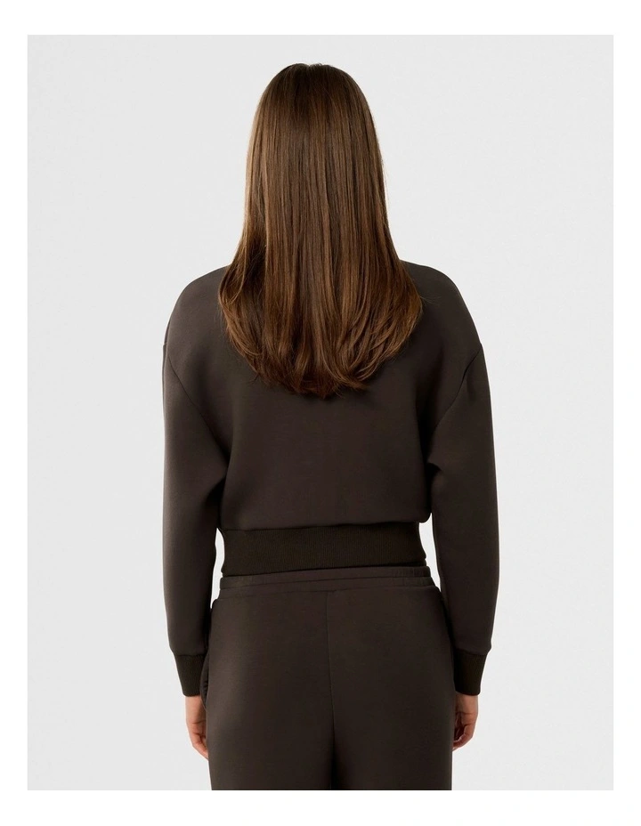 Linda Zip Through Jumper in Chocolate image 2