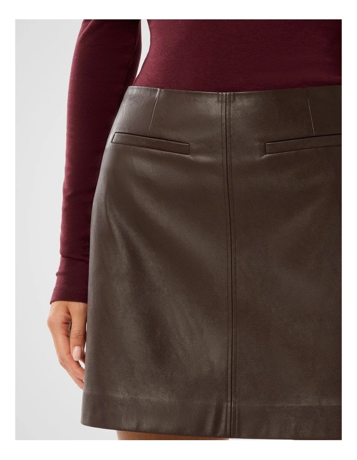 Addison Vegan Leather Mini Skirt in Red image 4