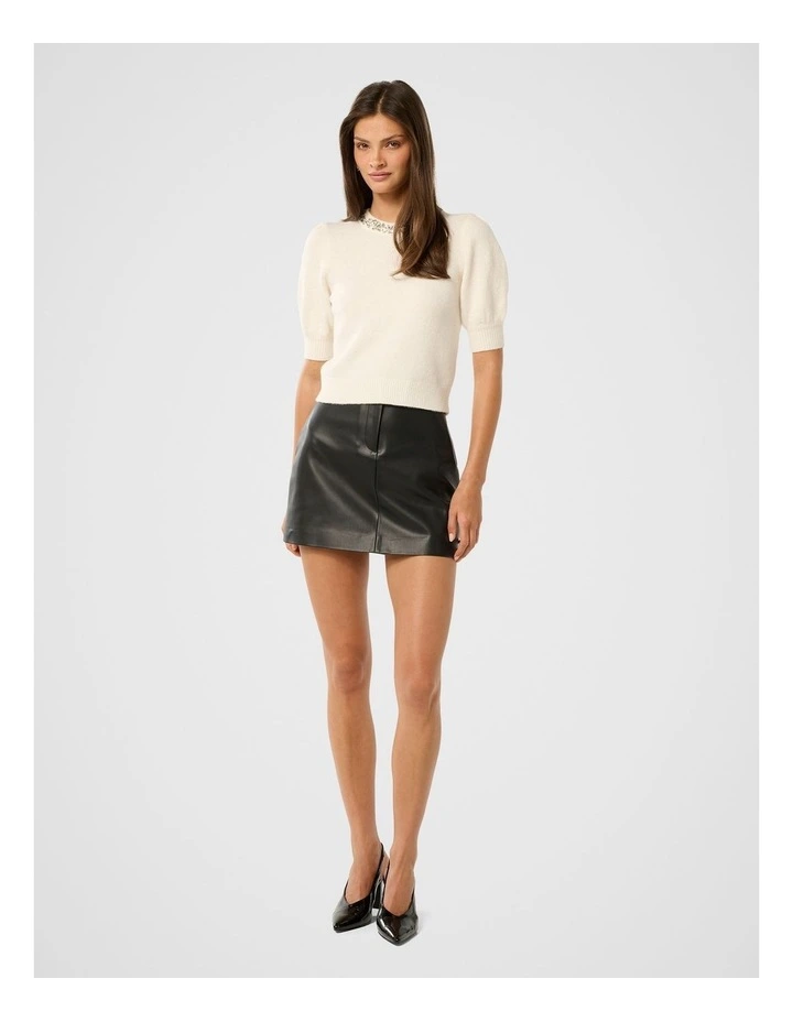 Maria Embellished Collar Knitted Jumper in Cream image 5