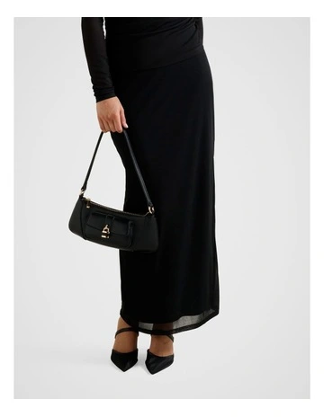 Mia Mesh Maxi Skirt in Black