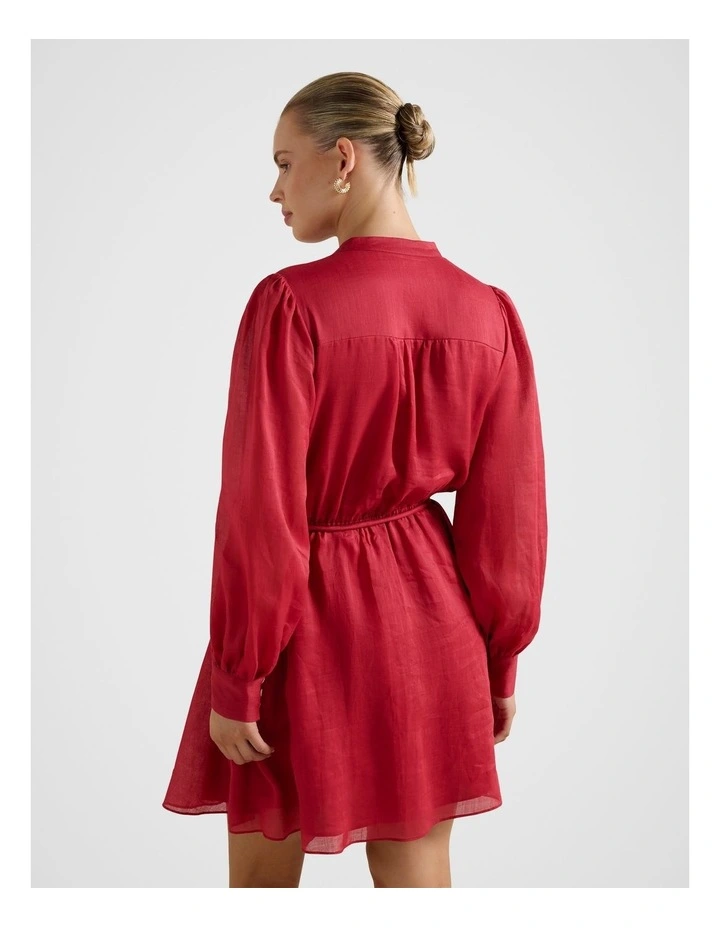 Arden Long Sleeves Mini Dress in Red image 2