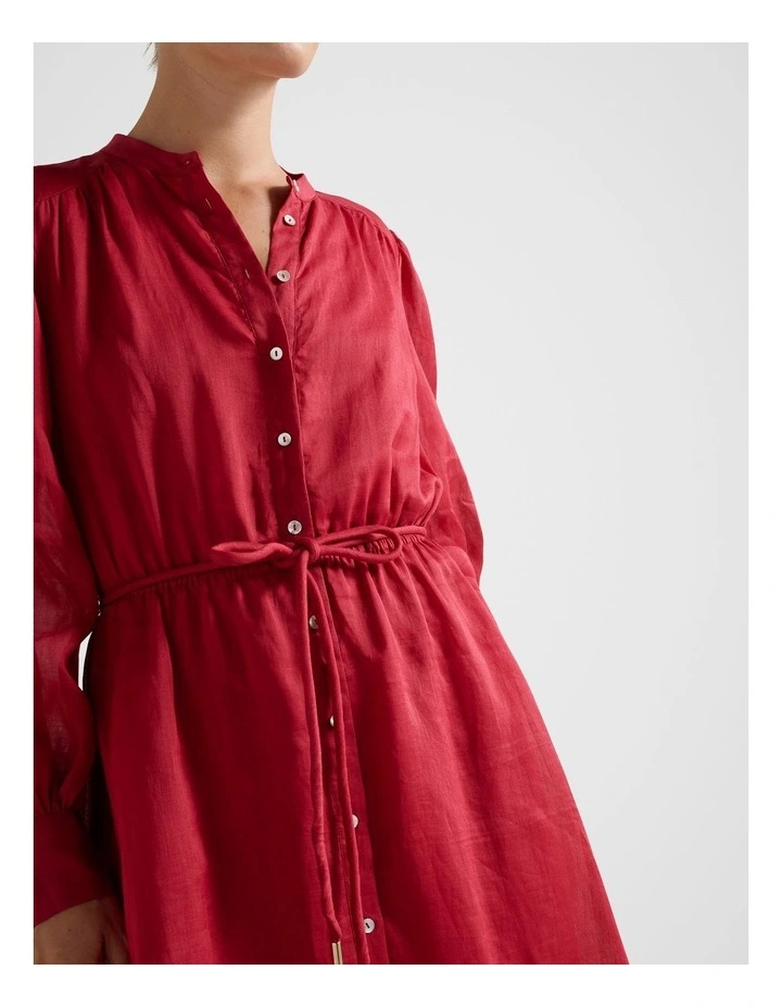 Arden Long Sleeves Mini Dress in Red image 4