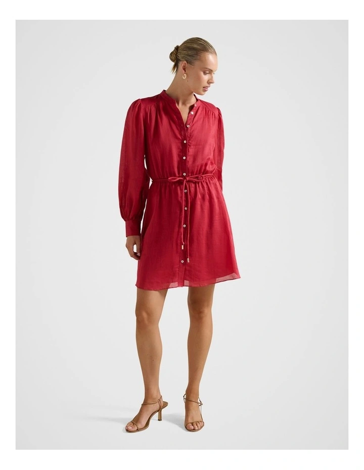 Arden Long Sleeves Mini Dress in Red image 5