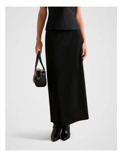Drew Low Waist Column Skirt in Black