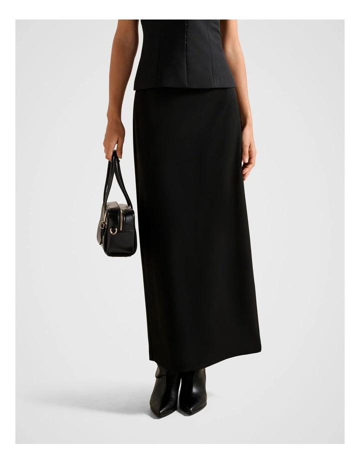 Drew Low Waist Column Skirt in Black image 1