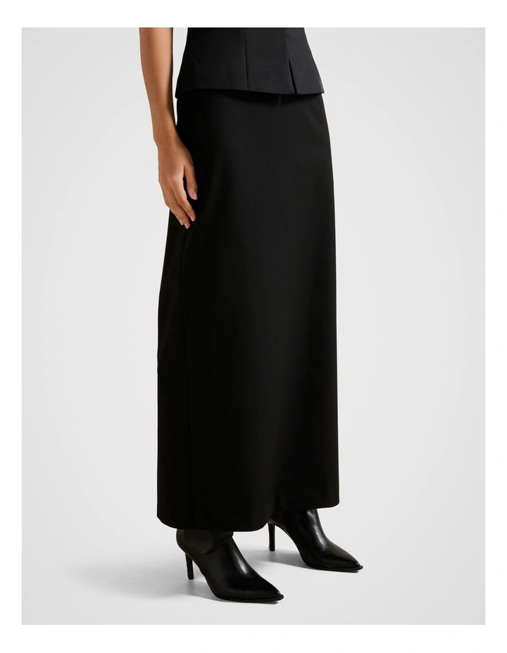 Drew Low Waist Column Skirt in Black image 3