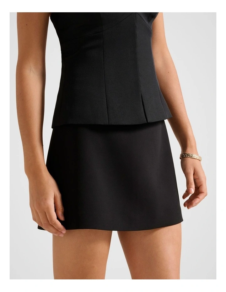 Rhea A-Line Mini Skirt in Black image 3