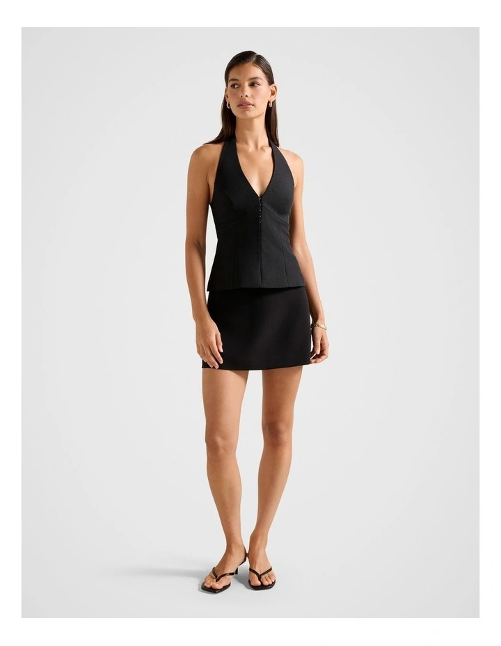 Rhea A-Line Mini Skirt in Black image 5