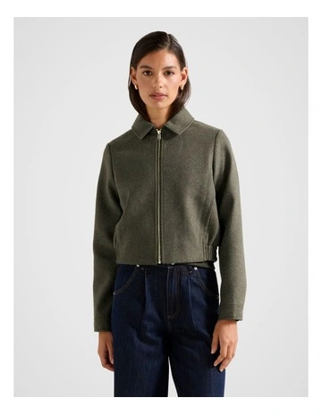 Stevie Twill Bomber Jacket in Green