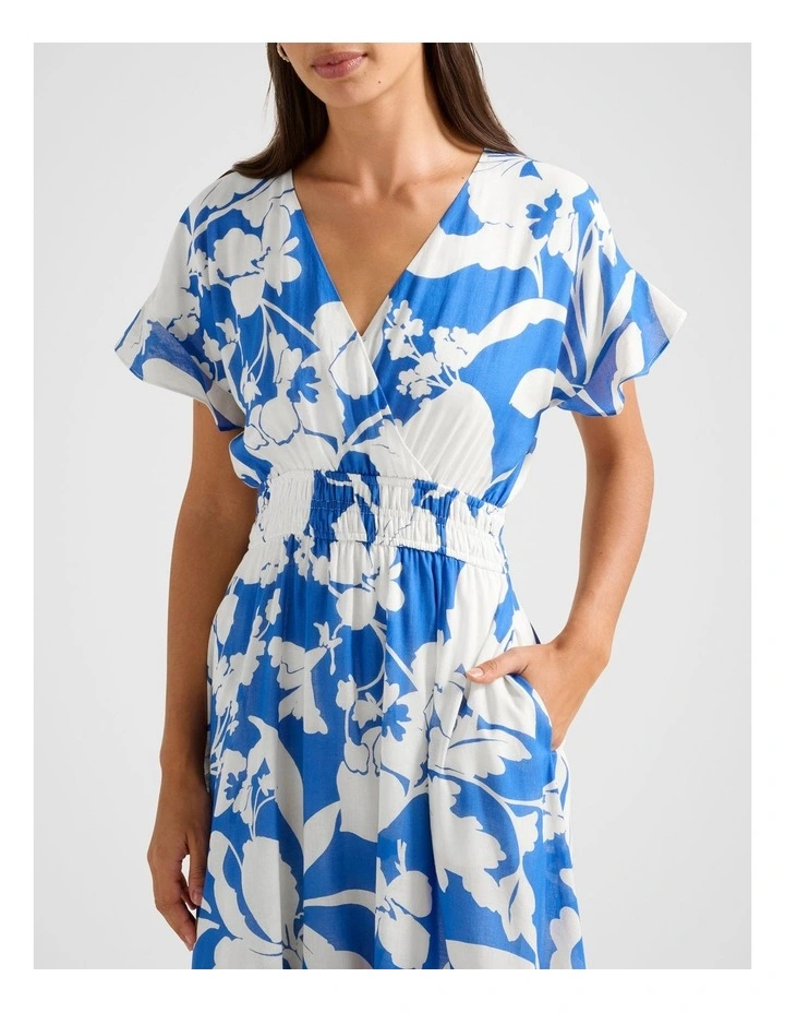 Jada Flutter Sleeves Midi Dress in Blue image 4