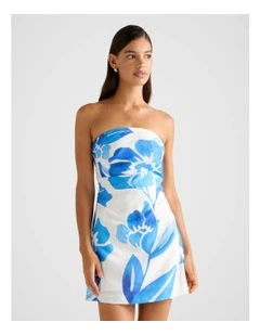 Annika Tuck Side Mini Dress in Multi