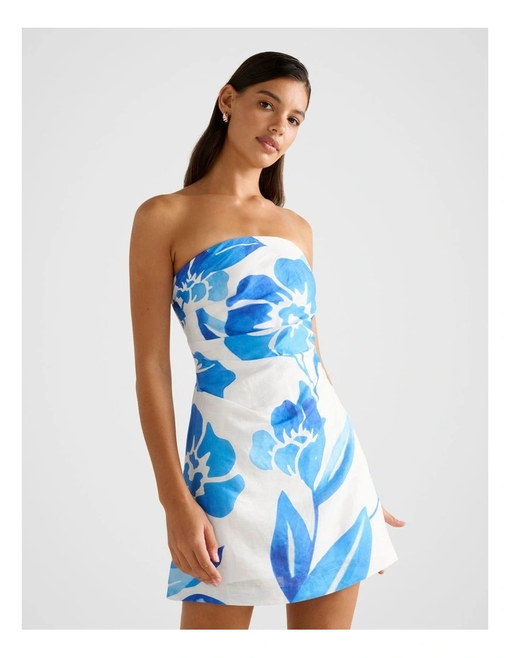 Annika Tuck Side Mini Dress in Multi image 3