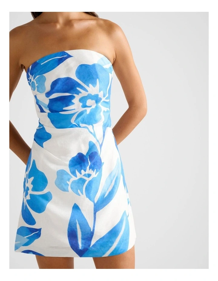Annika Tuck Side Mini Dress in Multi image 4