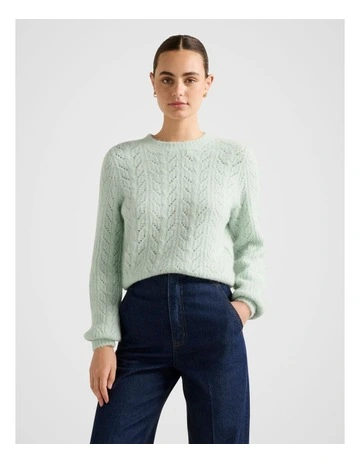 Thea Pretty Stitch Sweater in Green