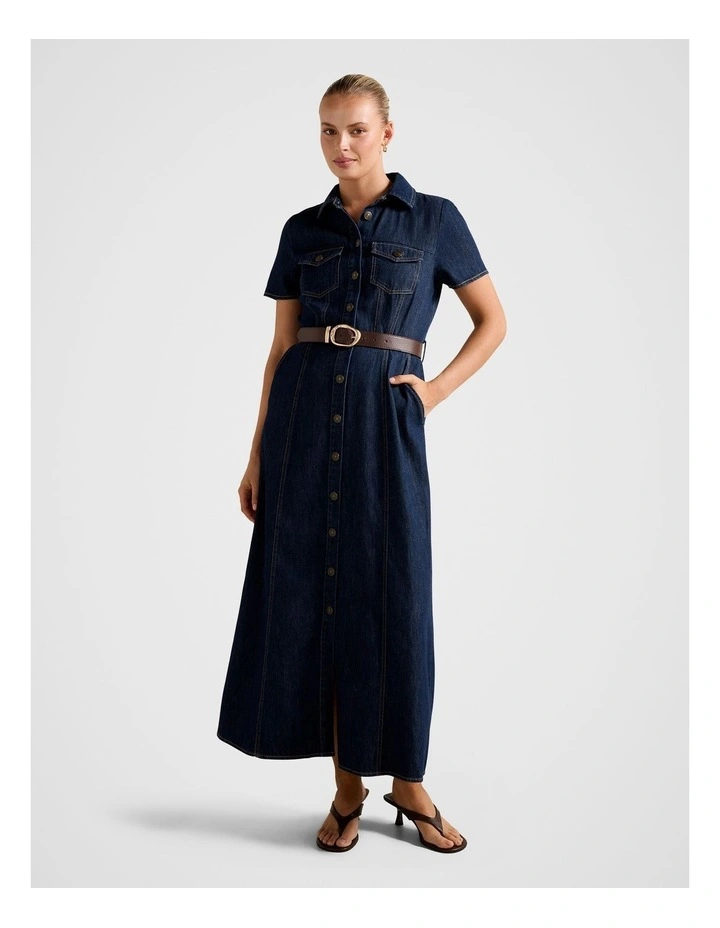 Lucy Denim Dress in Navy image 1
