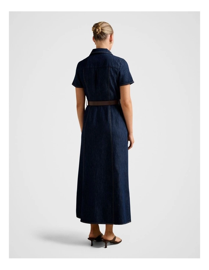 Lucy Denim Dress in Navy image 2