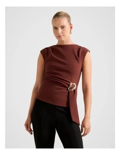 Serena Hardwear Detail Top in Brown
