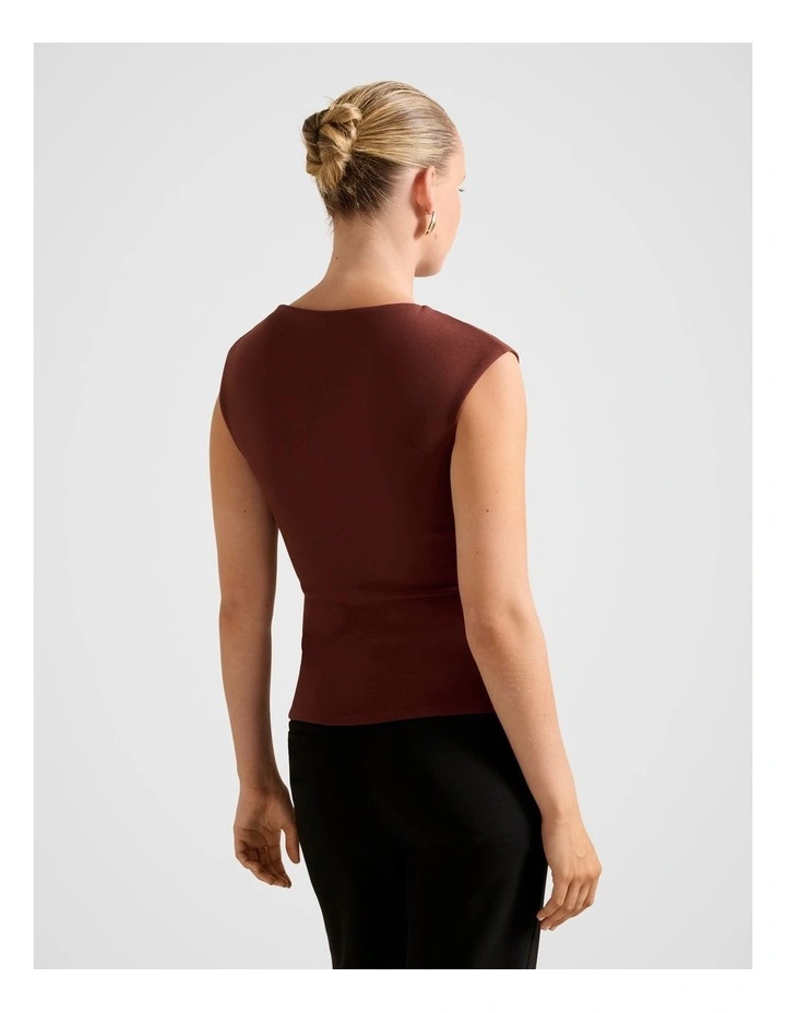 Serena Hardwear Detail Top in Brown image 2