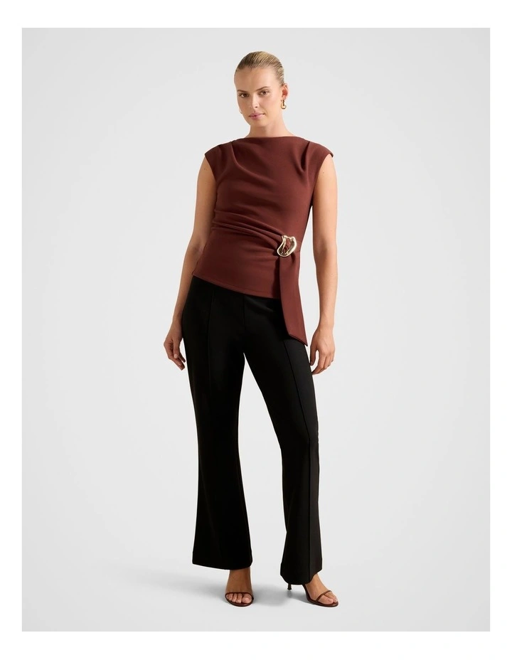 Serena Hardwear Detail Top in Brown image 5