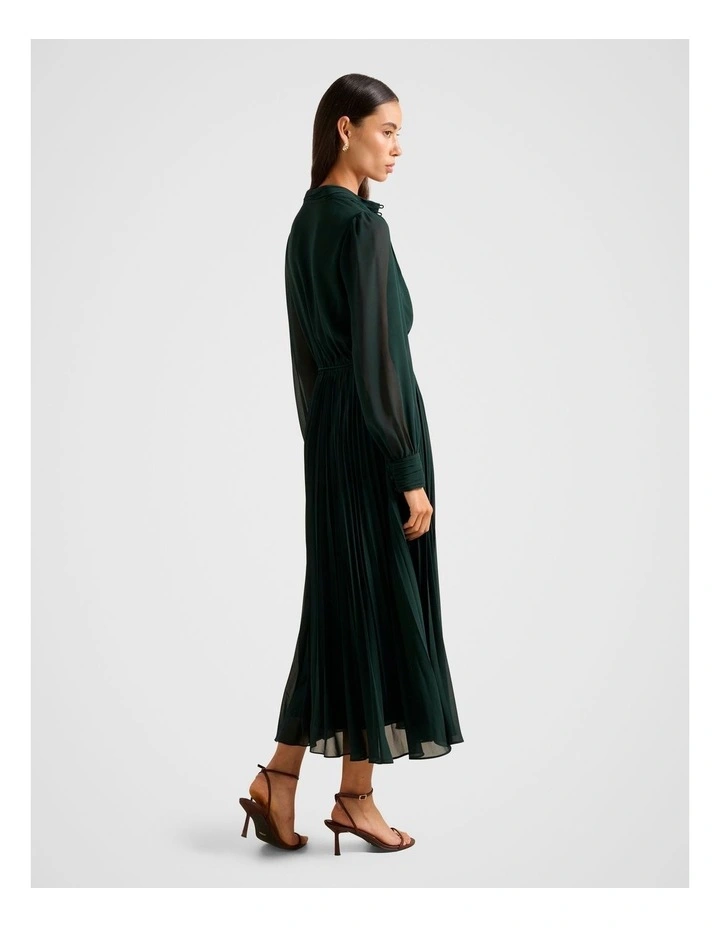 Annabel Button Through Midi Dress in Green image 2