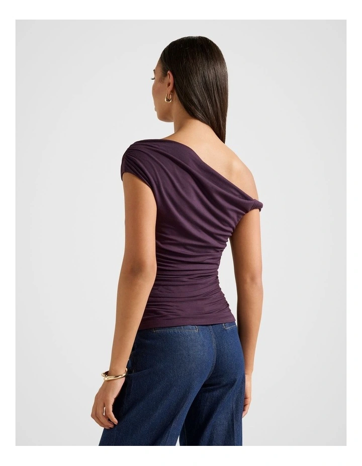 Mia Twist Shoulder Top in Purple image 2