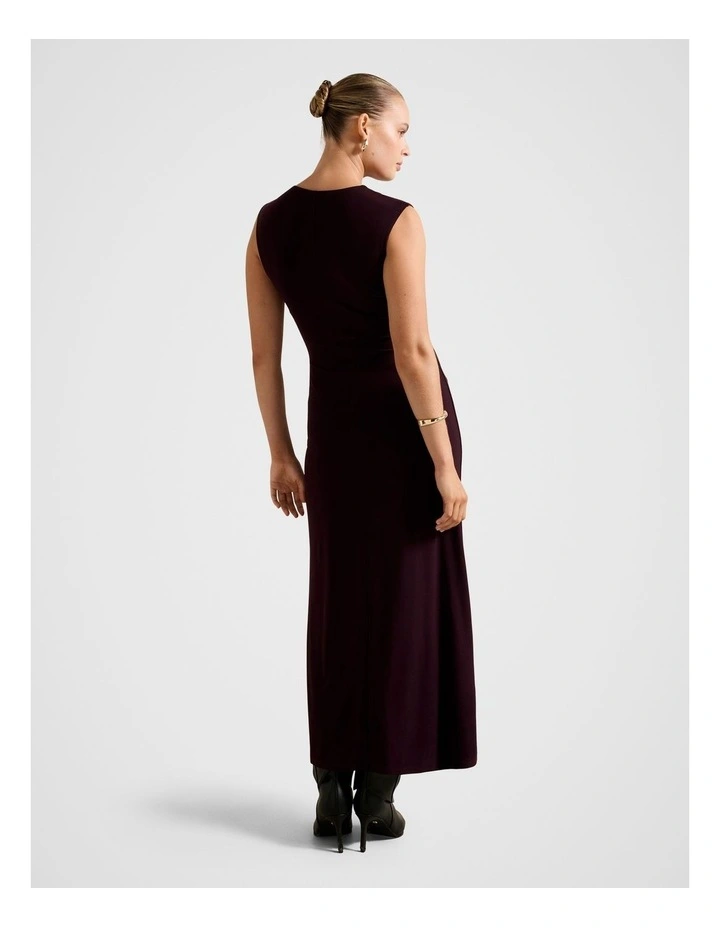 Carrie Draped Bodycon Midi Dress in Purple image 2