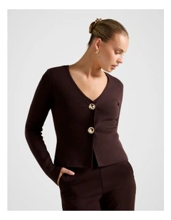 Eryn Knitted Cardigan in Brown