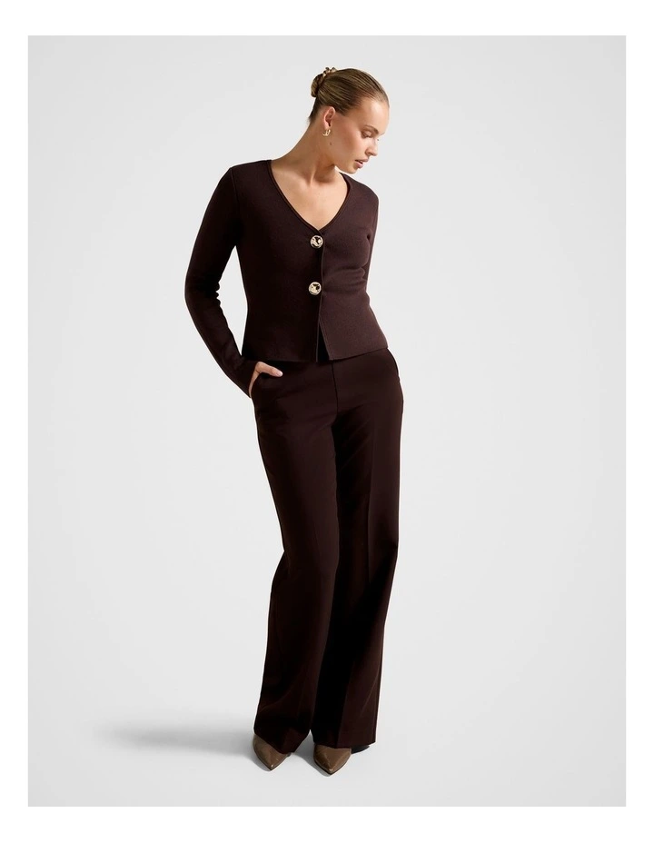 Eryn Knitted Cardigan in Brown image 5