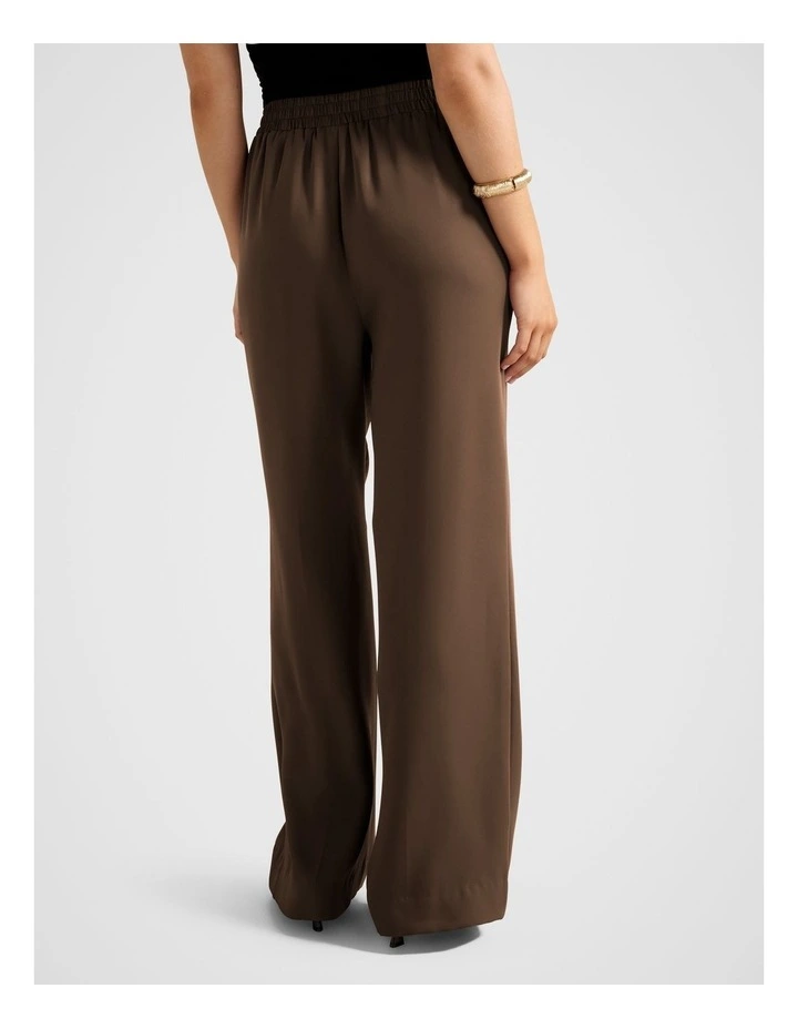 Enya Elastic Wide Leg Pants in Brown image 2