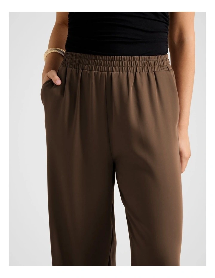 Enya Elastic Wide Leg Pants in Brown image 4
