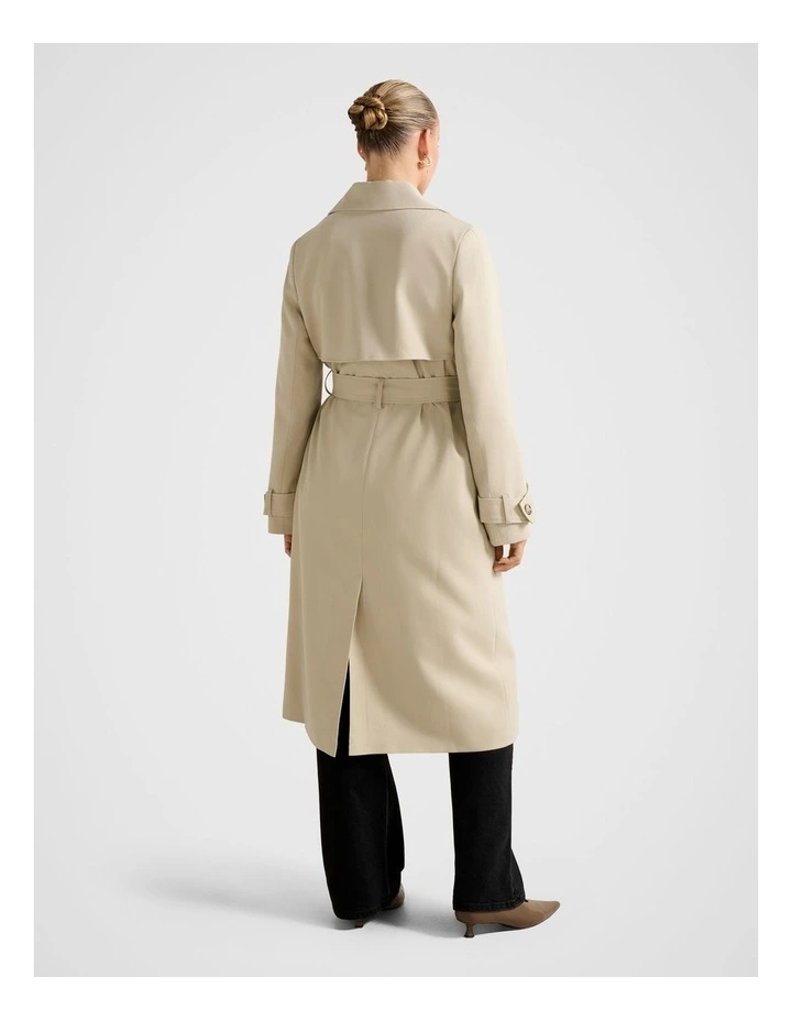 Carly Soft Trench Coat in Beige image 2