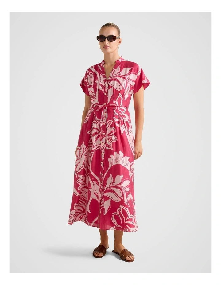 Jemma Shirt Midi Dress in Pink image 1