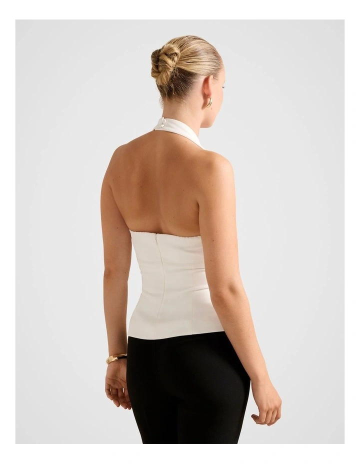 Ricki Halter Neck Top in White image 2