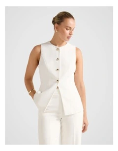 Hendrix Long Waistcoat in White