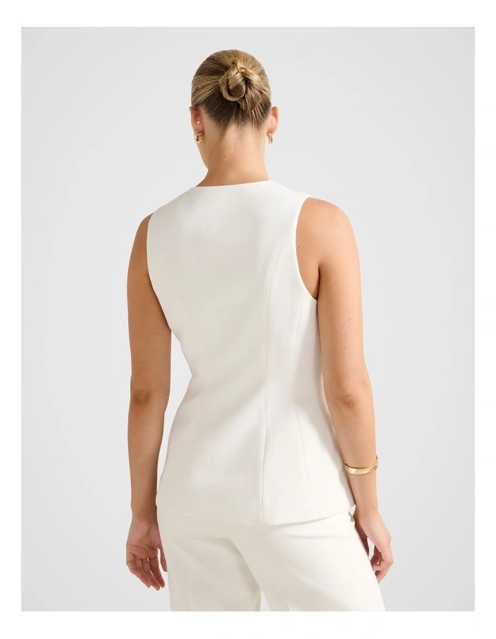 Hendrix Long Waistcoat in White image 2