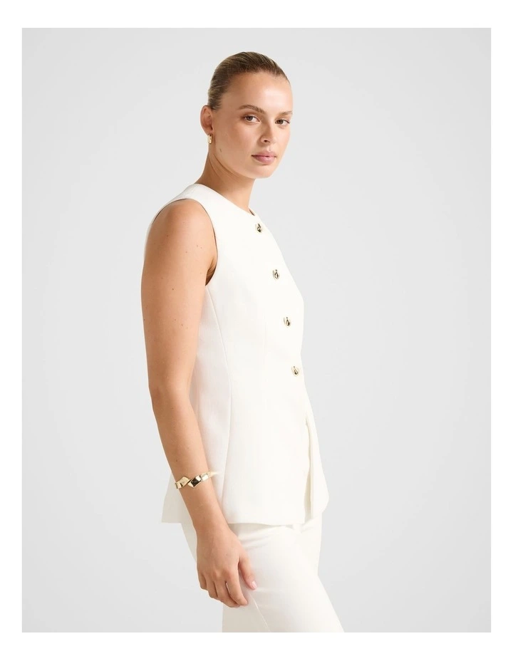Hendrix Long Waistcoat in White image 3
