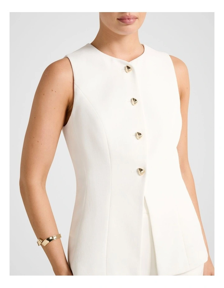 Hendrix Long Waistcoat in White image 4