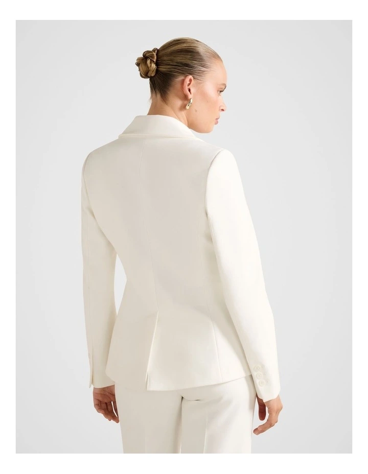 Jolie Nipped Waist Blazer in White image 2