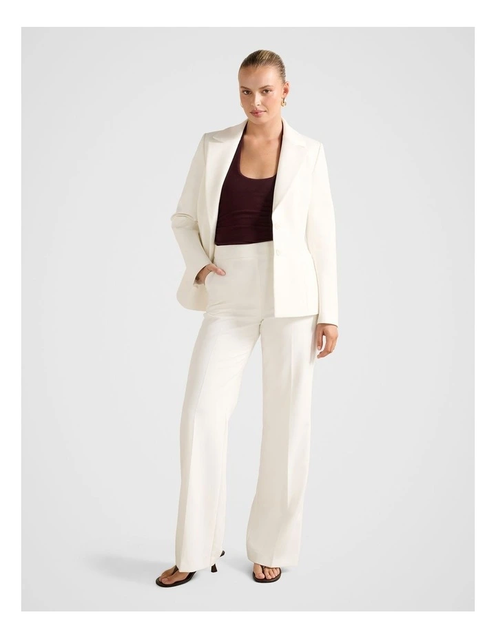 Jolie Nipped Waist Blazer in White image 5