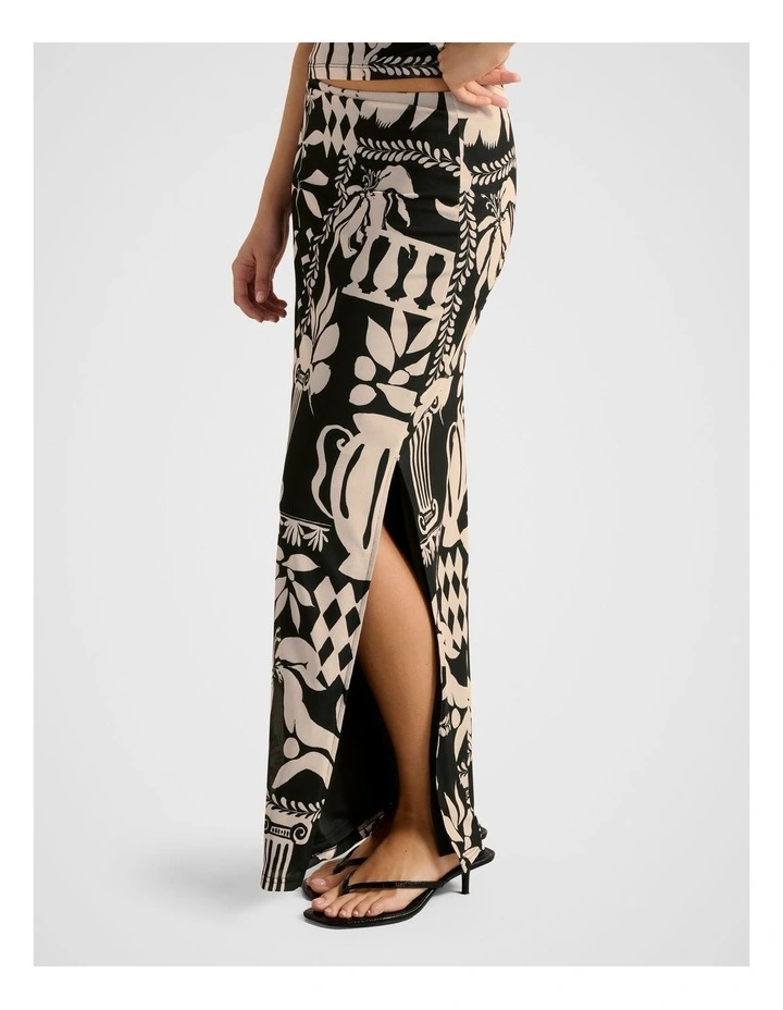 Mia Mesh Maxi Skirt in Black image 3