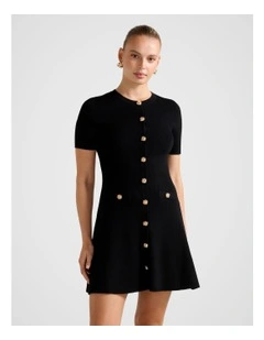 Mallory Knitted Mini Dress in Black