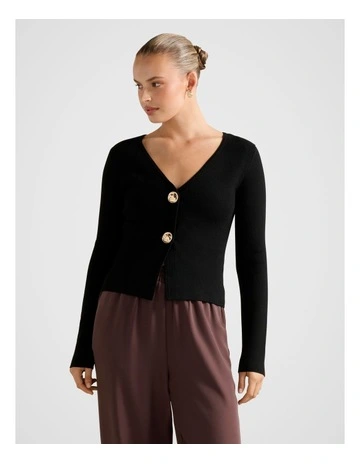 Eryn Knitted Cardigan in Black