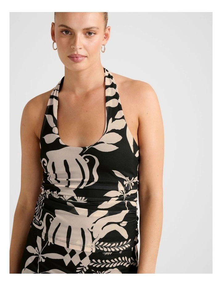 Nicky Halter Neck Mesh Top in  Black image 4