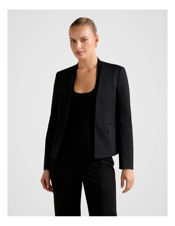 Xavia Fitted Blazer in Black image 1